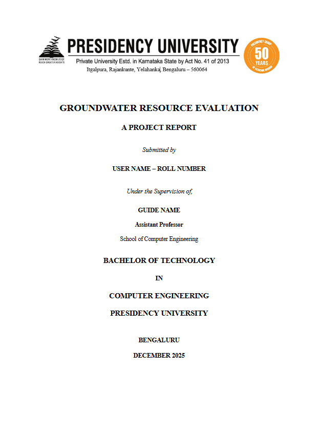 Groundwater Resource Evaluation